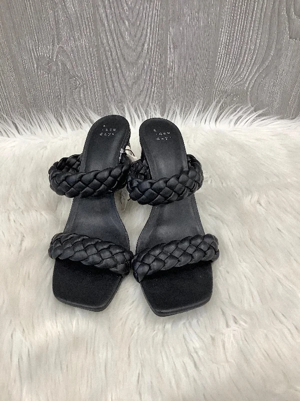 Feminine and romantic women's shoe designsSandals Heels Block By A New Day In Black, Size: 9.5