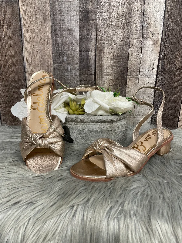 Comfy and cozy women's shoes for loungingSandals Heels Block By Sam Edelman In Gold, Size: 7.5