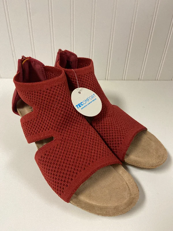 Exotic and bold women's shoe designsSandals Heels Wedge By Croft And Barrow In Red, Size: 7