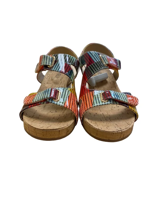 Stylish and comfortable women's shoes for long flightsSandals Heels Wedge By Vaneli In Multi-colored, Size: 8.5
