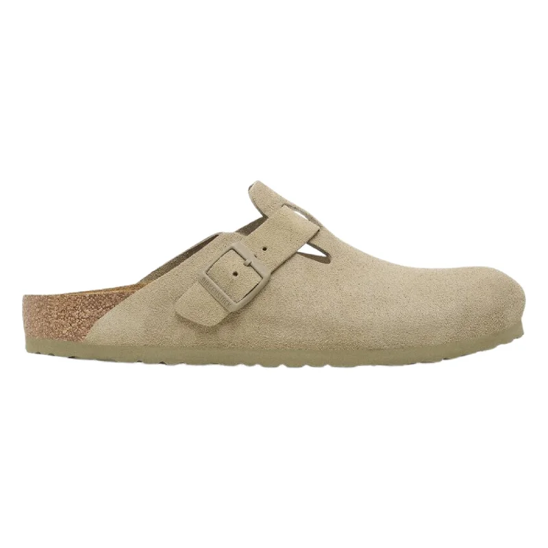 Stylish and practical women's shoes for rainy daysBirkenstock Boston Soft Footbed - Faded Khaki