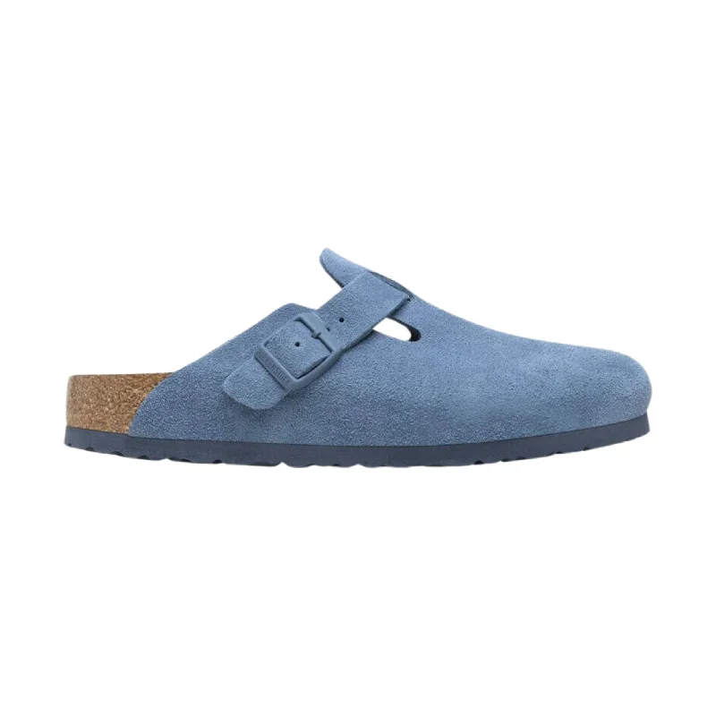 Chic and trendy women's shoes for the officeBirkenstock Boston Soft Footbed Suede Leather Clog - Elemental Blue