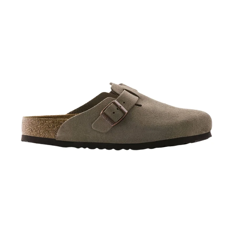 Elegant and classic women's shoes for bridal partiesBirkenstock Boston Soft Footbed - Suede Taupe