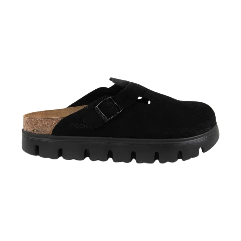 Elegant and refined women's shoe designsBirkenstock Papillio Boston Chunky Clog - Black Suede
