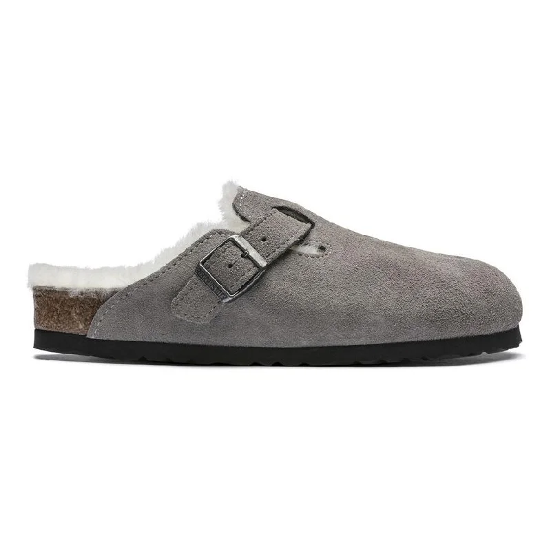 Stylish and affordable women's shoesBirkenstock Women's Boston Shearling Stone Coin Suede