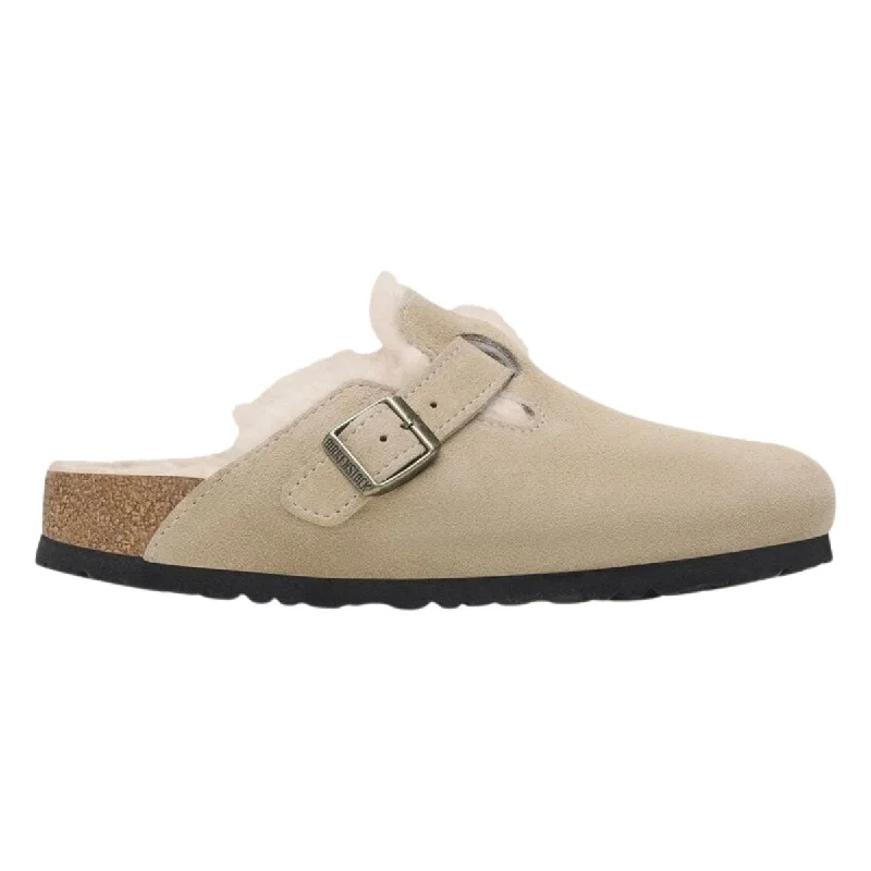 Comfy and stylish women's shoes for everyday casual wearBirkenstock Women's Boston Shearling Taupe