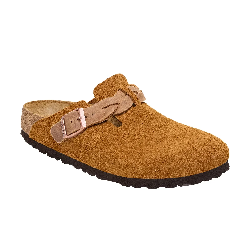 Flattering and stylish women's shoes for petite feetBoston Braided Mink Suede Leather
