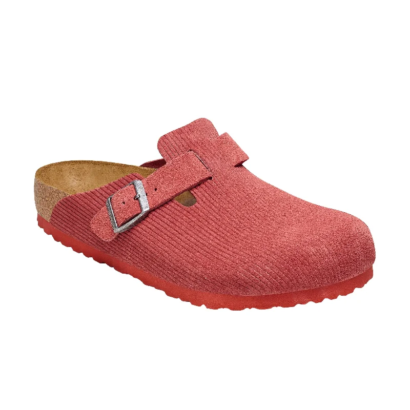 Chic and trendy women's shoes for the officeBoston Corduroy Sienna Red Embossed Suede Leather