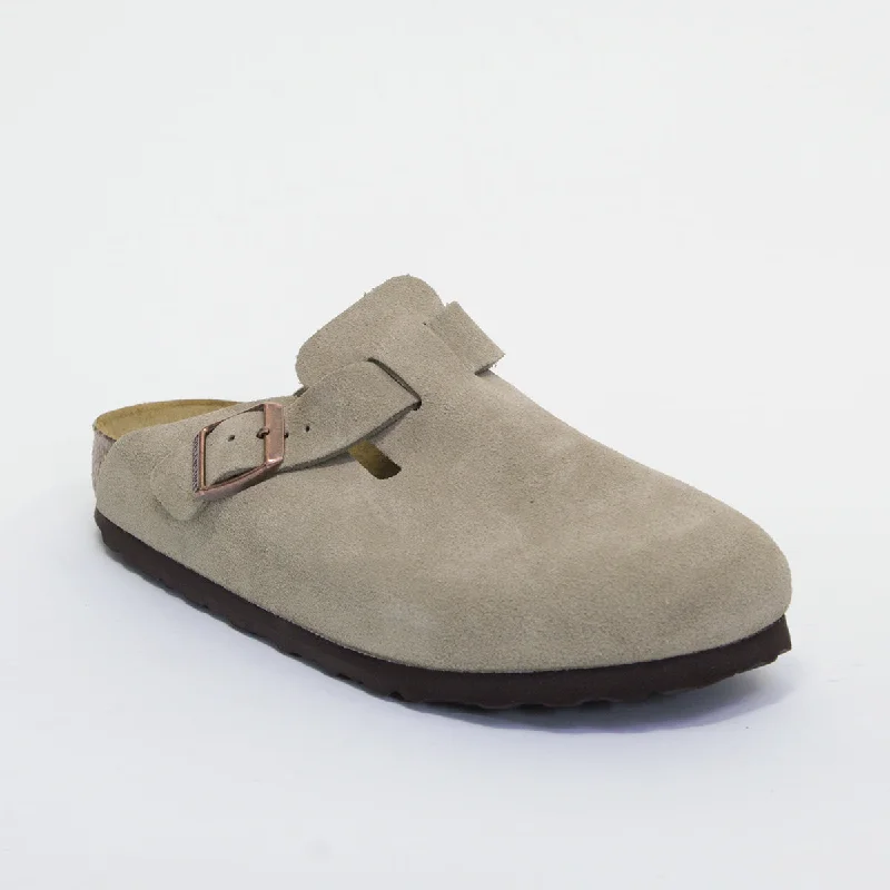 Flattering and stylish women's shoes for petite feetBIRKENSTOCK BOSTON SFB WOMEN'S - TAUPE SUEDE