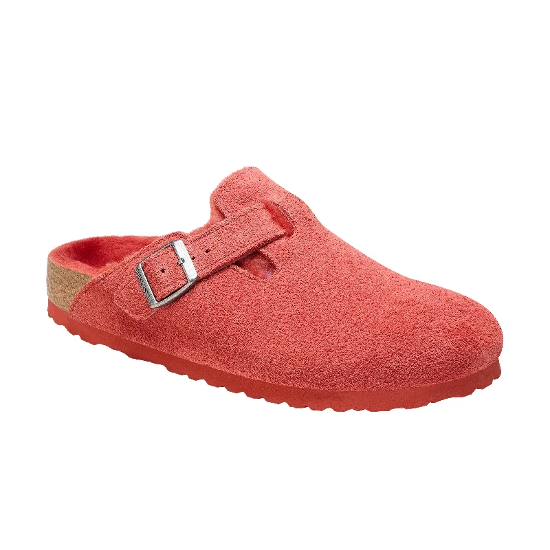 Elegantly crafted women's shoesBoston Shearling Sienna Red Suede Leather/Shearling