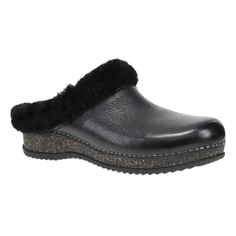 Bold and colorful women's shoes for making a statementDansko Women's Magda Clog - Black Waxy Milled Mule