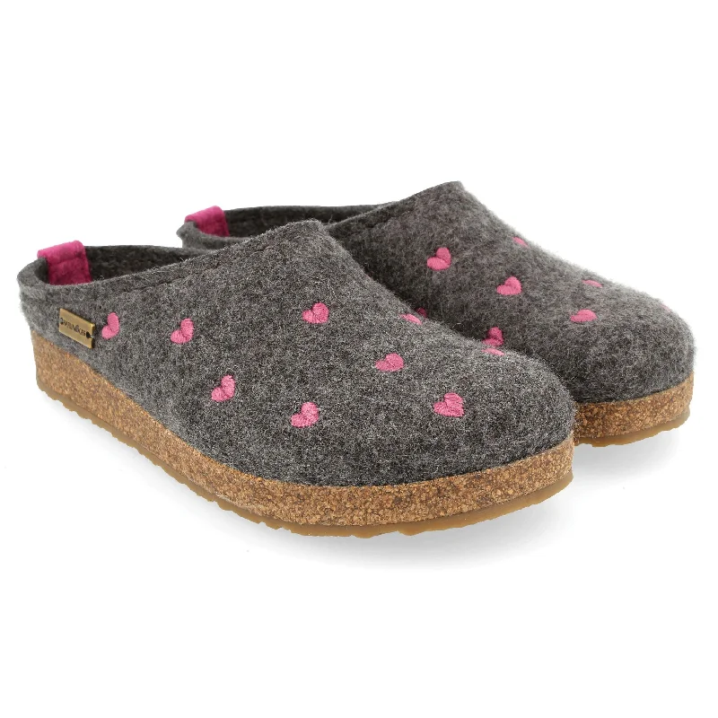 Elegant and classic women's shoes for bridal partiesHaflinger Womens Cuoricini Wool Clogs