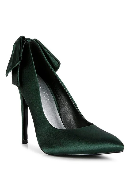 Comfy and stylish women's shoes for everyday eleganceHORNET - Green Satin Stiletto Shoes For women