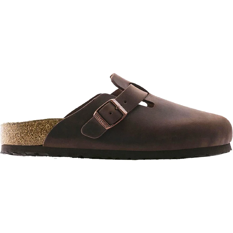 Bold and statement-making women's shoes for the bold and beautifulUnisex Birkenstock Boston Soft Footbed Habana Oiled Leather