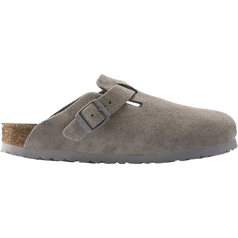 Vibrant and colorful women's shoe collectionsUnisex Birkenstock Boston Soft Footbed Stone Coin Suede