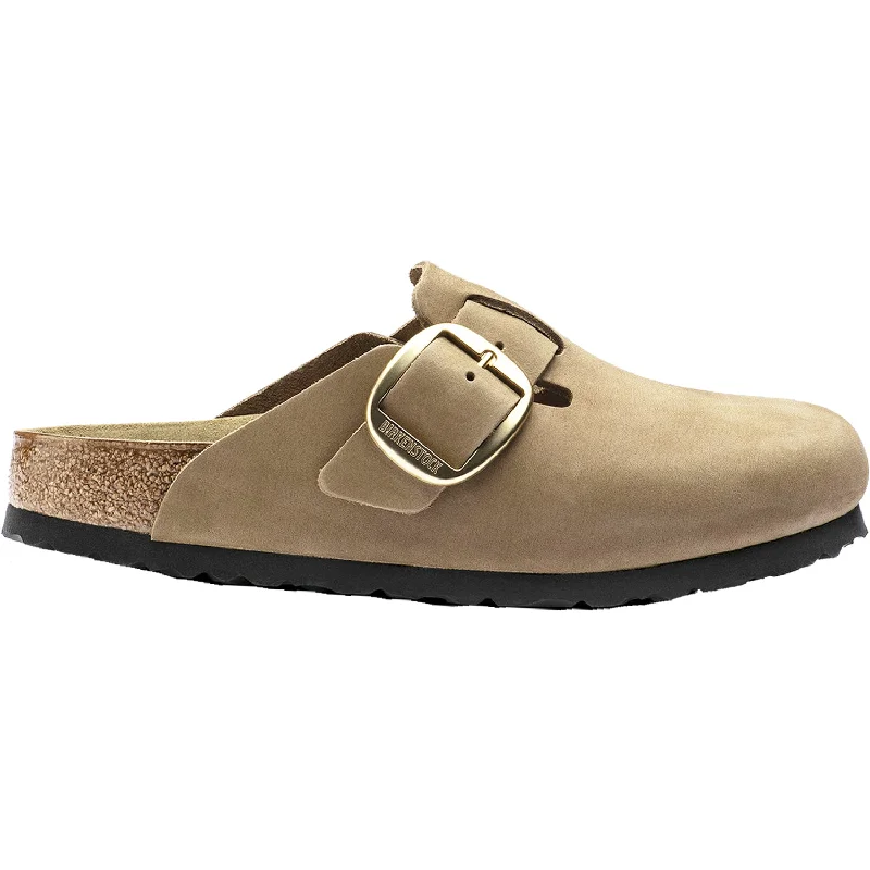 Comfy and stylish women's shoes for flat feetWomen's Birkenstock Boston Big Buckle Mud Green Nubuck