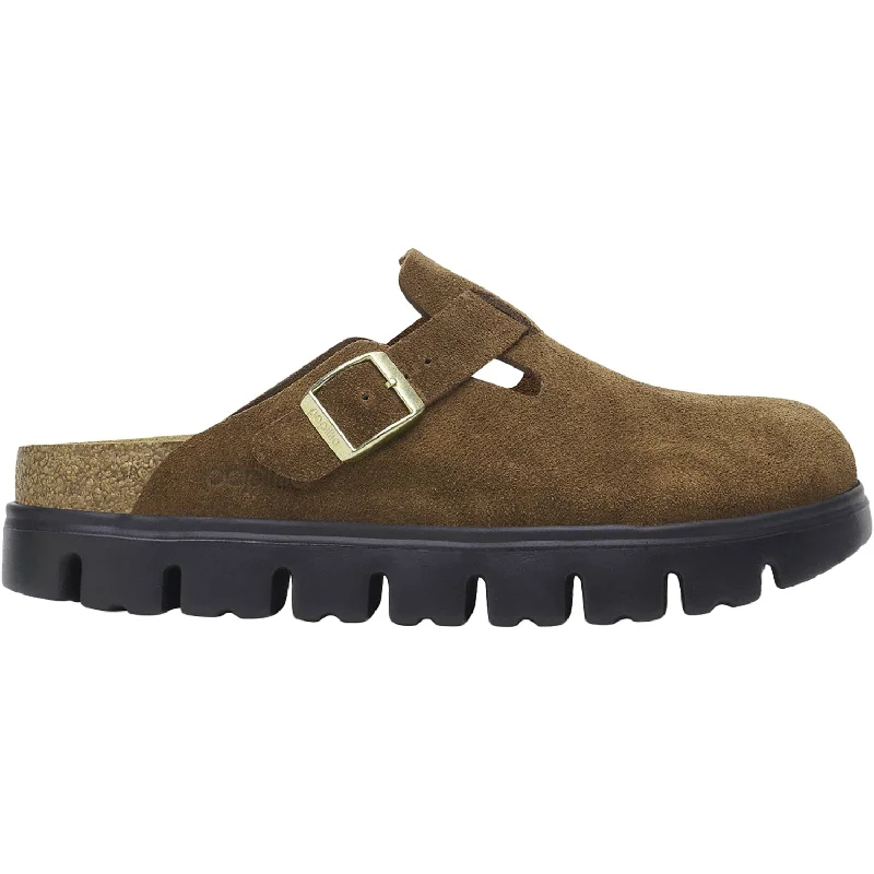 Comfy and stylish women's shoes for flat feetWomen's Birkenstock Boston Chunky Dark Tea Suede