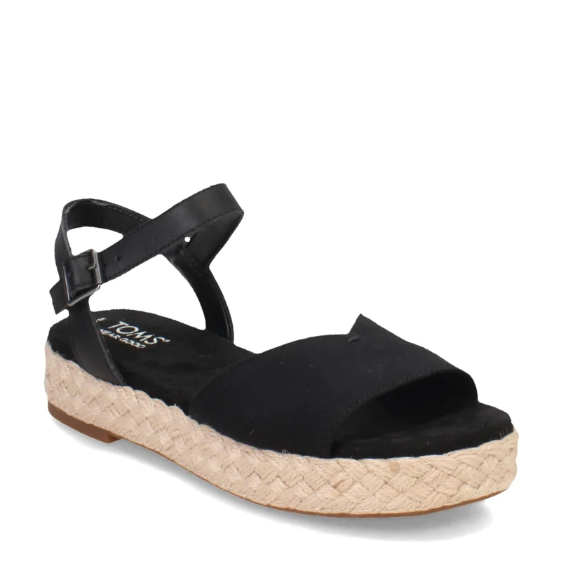 Chic and minimalist women's footwear trendsWomen's Shoes TOMS ABBY Flatform Espadrille Sandals 10020814 BLACK