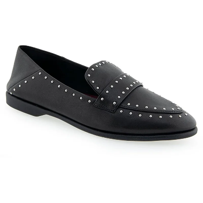 Comfy and stylish women's shoes for flat feetAerosoles Womens Beatrix Leather Studded Loafers