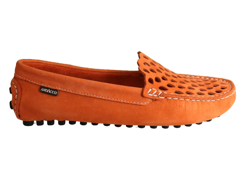 Stylish and supportive women's shoes for plantar fasciitisAndacco Lanelle Womens Comfortable Flat Leather Loafers Made In Brazil