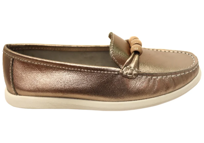 Stylish and affordable women's shoesAndacco Shuttle Womens Comfortable Leather Loafers Made In Brazil
