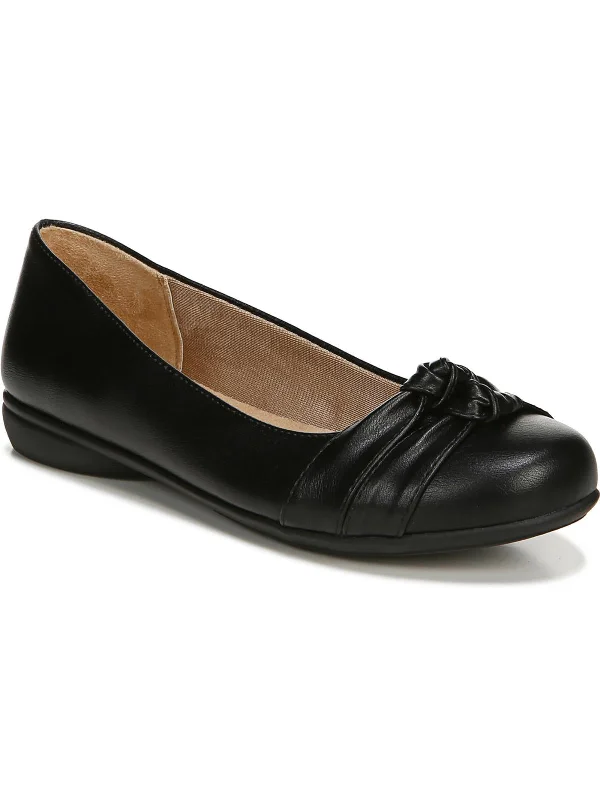 Chic and stylish women's shoes for cocktail partiesAnika Womens Faux Leather Knot Front Ballet Flats