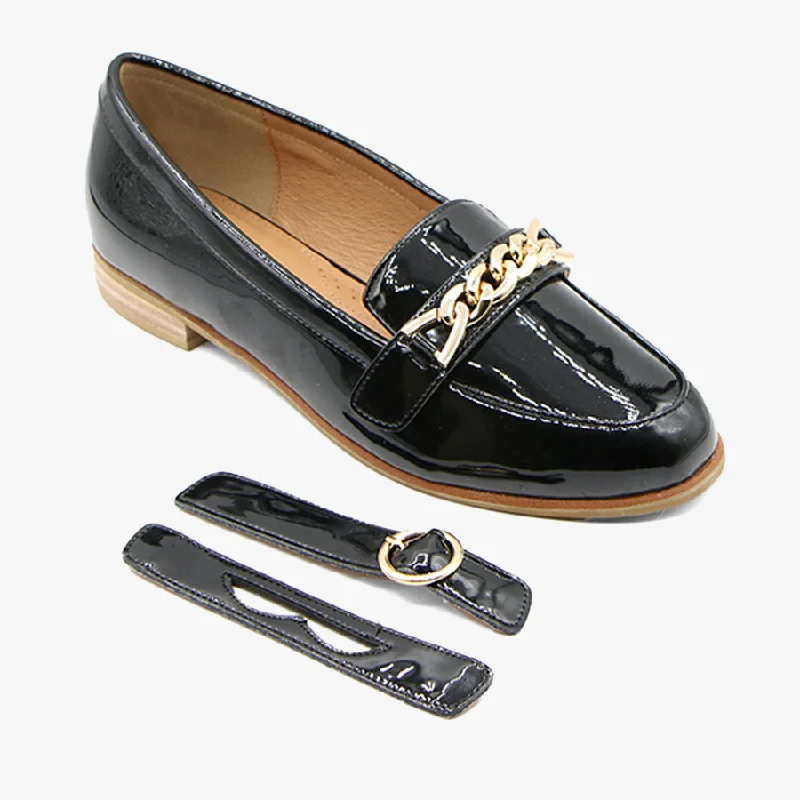 Comfy and stylish women's shoes for walkingBESPOKE BLACK PATENT