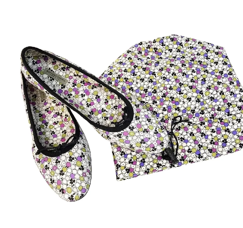 Flattering and stylish women's shoes for petite feetBottega Veneta Women's Floral Green / Purple / Black Leather Ballet Flats
