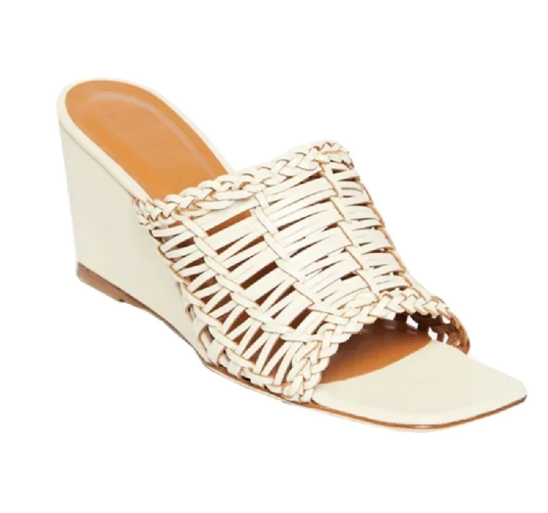 Elegantly stylish women's shoesSTAUD Women's Cream Blair Woven Wedge Slides