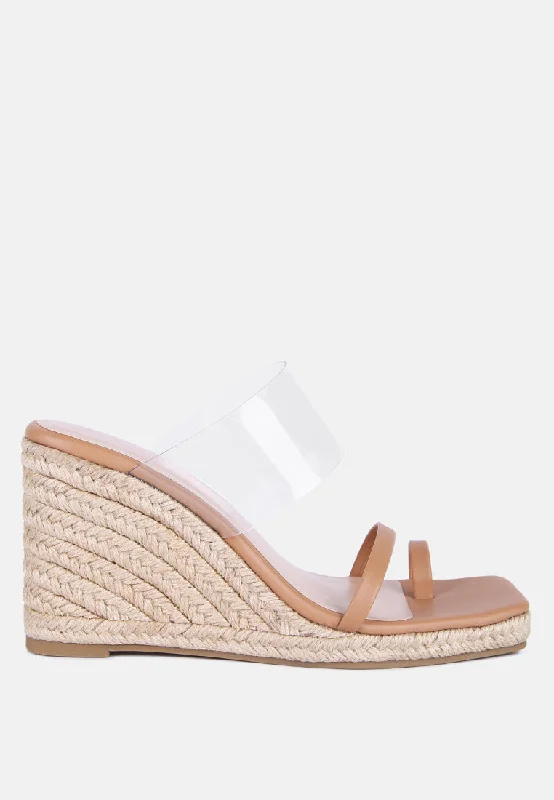 Fashion-forward and trendy women's shoe stylesClear Path Toe Ring Espadrilles Wedge Sandals