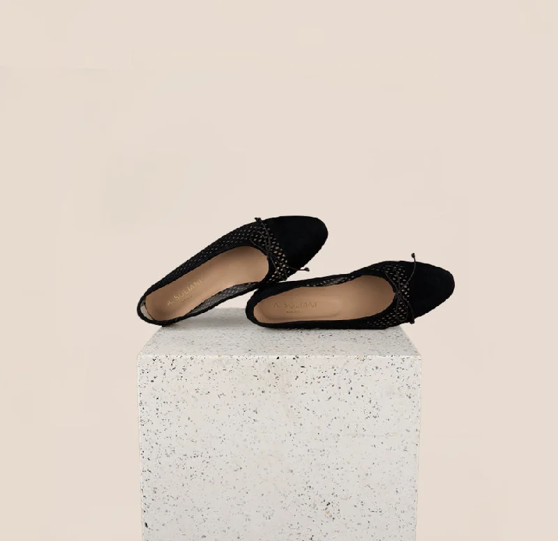 Stylish and comfortable women's shoes for long days at workComo - Rete/Black Suede (Mesh Suede)