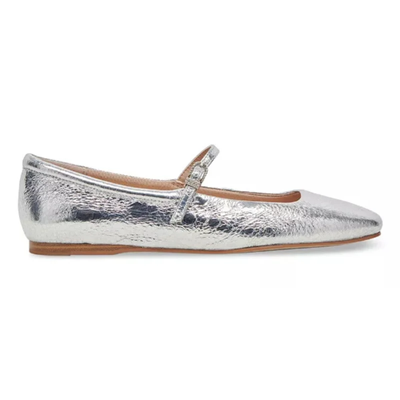 Comfy casual women's shoes for everyday wearDolce Vita Women's Reyes Ballet Flats Silver Distressed Leather