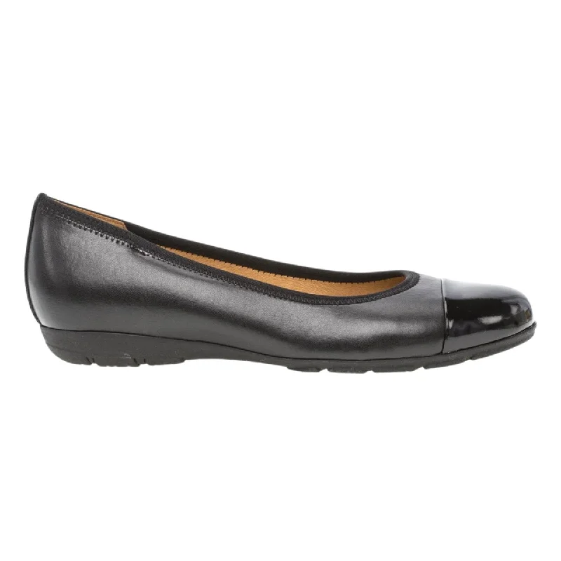Warm and cozy women's shoes for winterGabor Women's 24.161.57 Cap-Toe Ballet Black Nappa