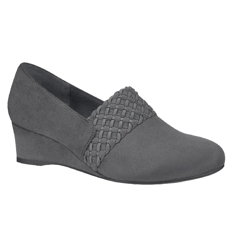Stylish and comfortable women's shoes for long days at workGerrie Stretch Wedge Shoetie with Memory Foam