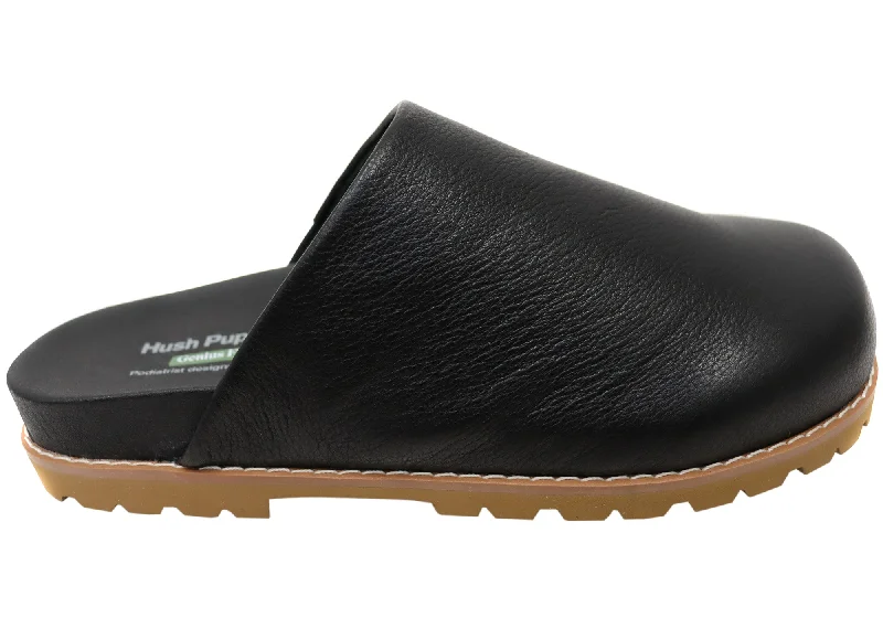 Stylish and practical women's shoes for rainy daysHush Puppies Queen Womens Leather Comfortable Open Back Shoes