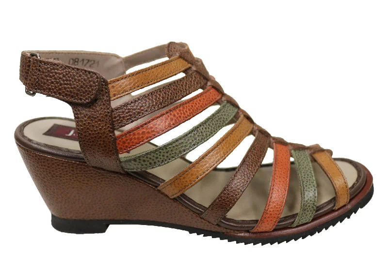 Exotic and bold women's shoe designsJ Gean Leena Womens Comfortable Leather Wedge Sandals Made In Brazil