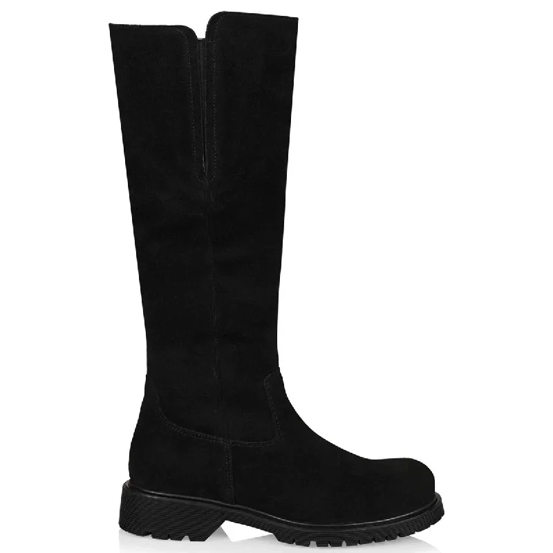 Stunning and glamorous women's shoes for evenings outLa Canadienne Women's Helene Black Shearling Suede Waterproof