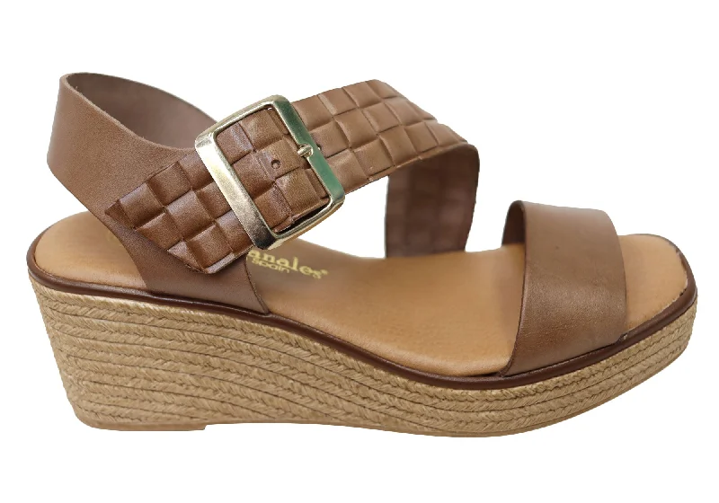 Timeless classic women's shoe designsLola Canales Kristine Womens Spanish Leather Wedge Sandals