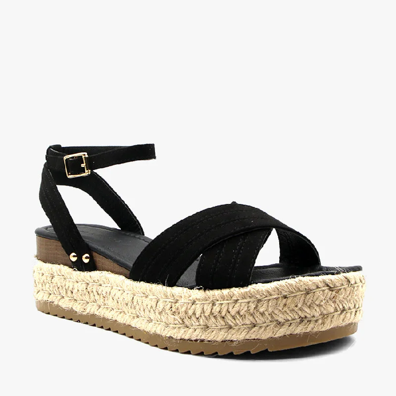 Flattering and stylish women's shoes for wide feetMIRI BLACK SUEDE