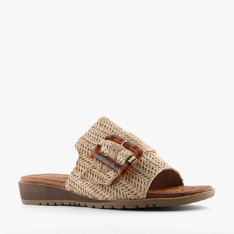 Versatile and stylish women's shoes for city walksMIVARI BEIGE RAFFIA