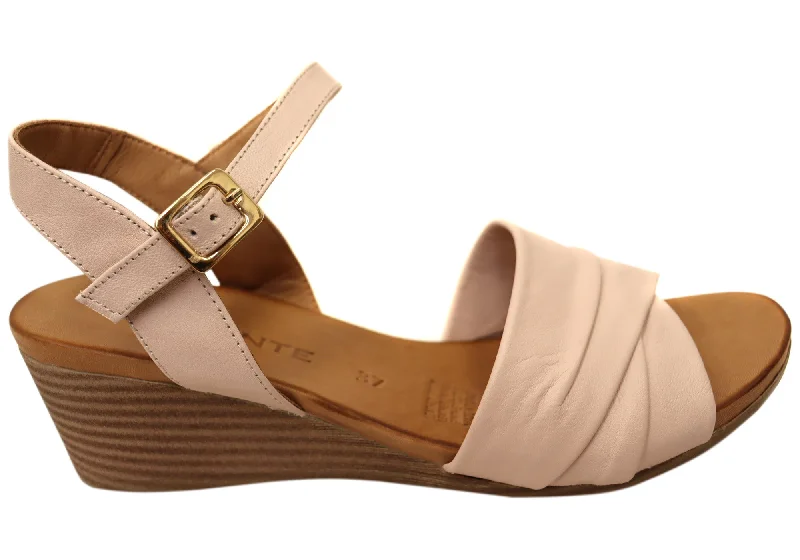 Practical and functional women's footwear solutionsOrizonte Moonlight Womens European Leather Wedge Sandals