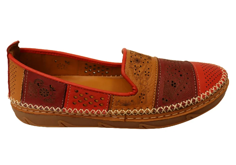 Flattering and stylish women's shoes for wide feetOrizonte Patchly Womens European Comfortable Soft Leather Shoes