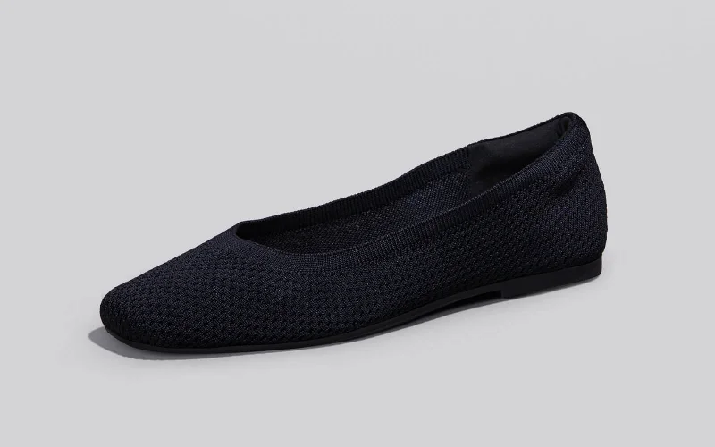 Timeless classic women's shoe designsPlush Square Flats : Black