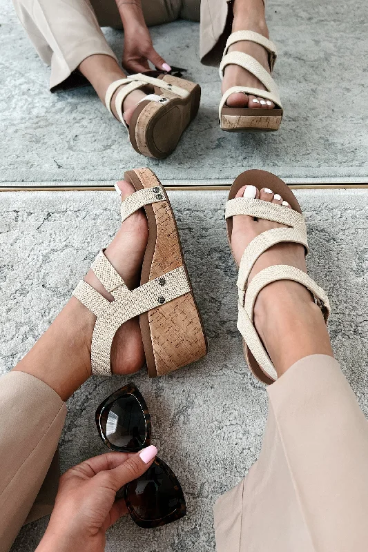 Chic and trendy women's shoes for the officeAziza Cork Wedge Sandals (Gold Shimmer)