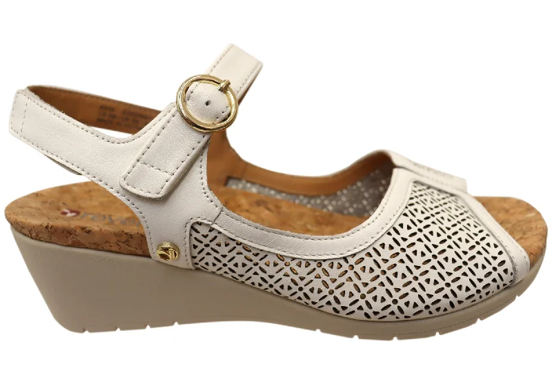 Practical and stylish women's shoes for travelRevere Womens Kaya Wedge Comfortable Supportive Leather Sandals