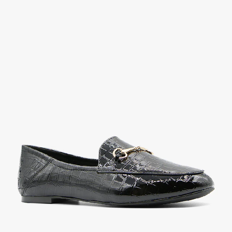 Comfy and stylish women's shoes for everyday comfortROWDY BLACK CROC PATENT
