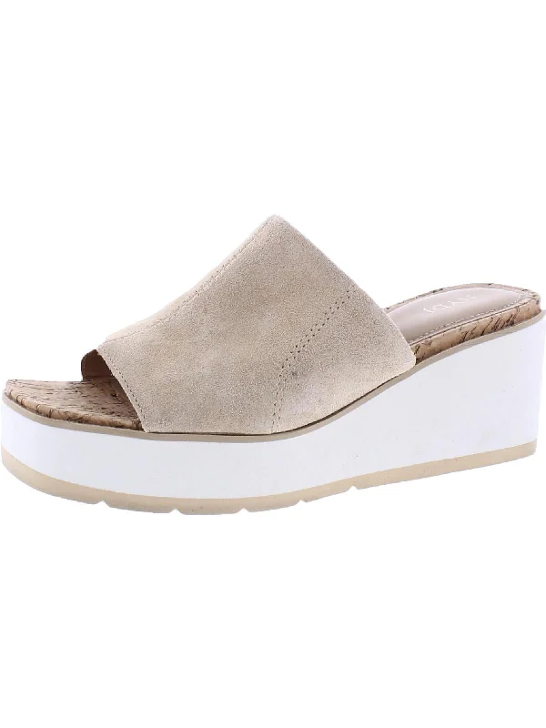 Bold and unique women's shoes for fashion-forward individualsRysa Womens Suede Slip On Wedge Sandals