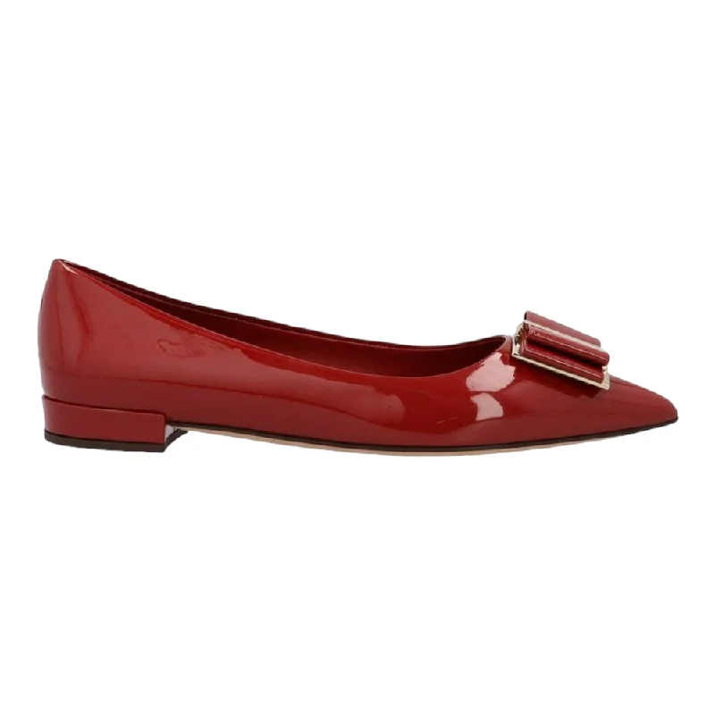 Versatile and stylish women's shoes for everyday chicSALVATORE FERRAGAMO Zeri 10 Women's 724202 Red Flats