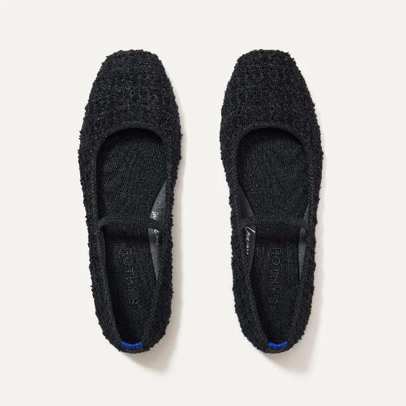 Comfy and stylish women's shoes for flat feetThe Max Square Mary Jane - Black Bouclé