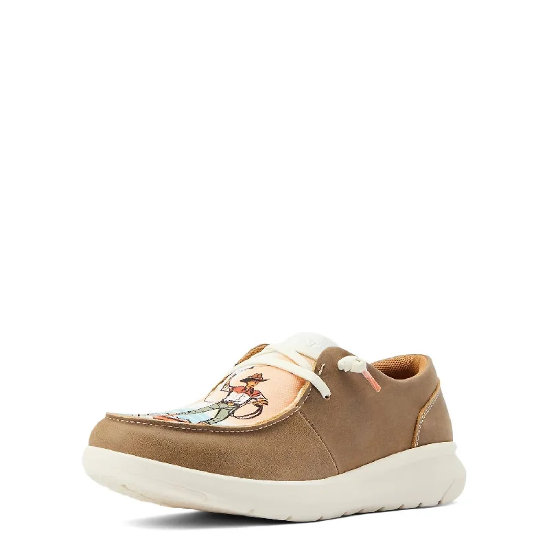 Warm and cozy women's shoes for winterThe Hilo Bomber/surfing Paniolo Print Shoe In Brown